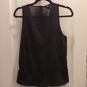 H&M Embroidered Black Sleeveless Top